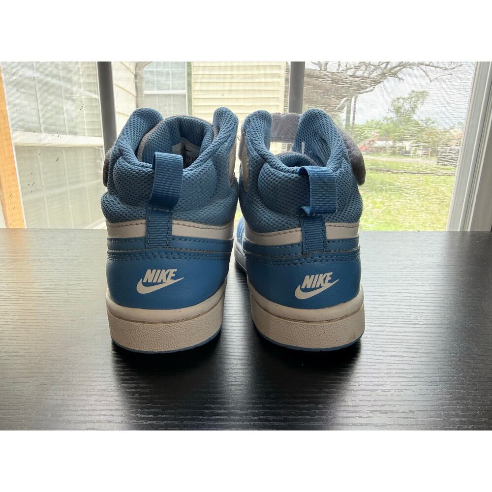 Nike Court Borough Mid Kids Shoes Size 1Y Blue White High Top Sneakers - Picture 6 of 9